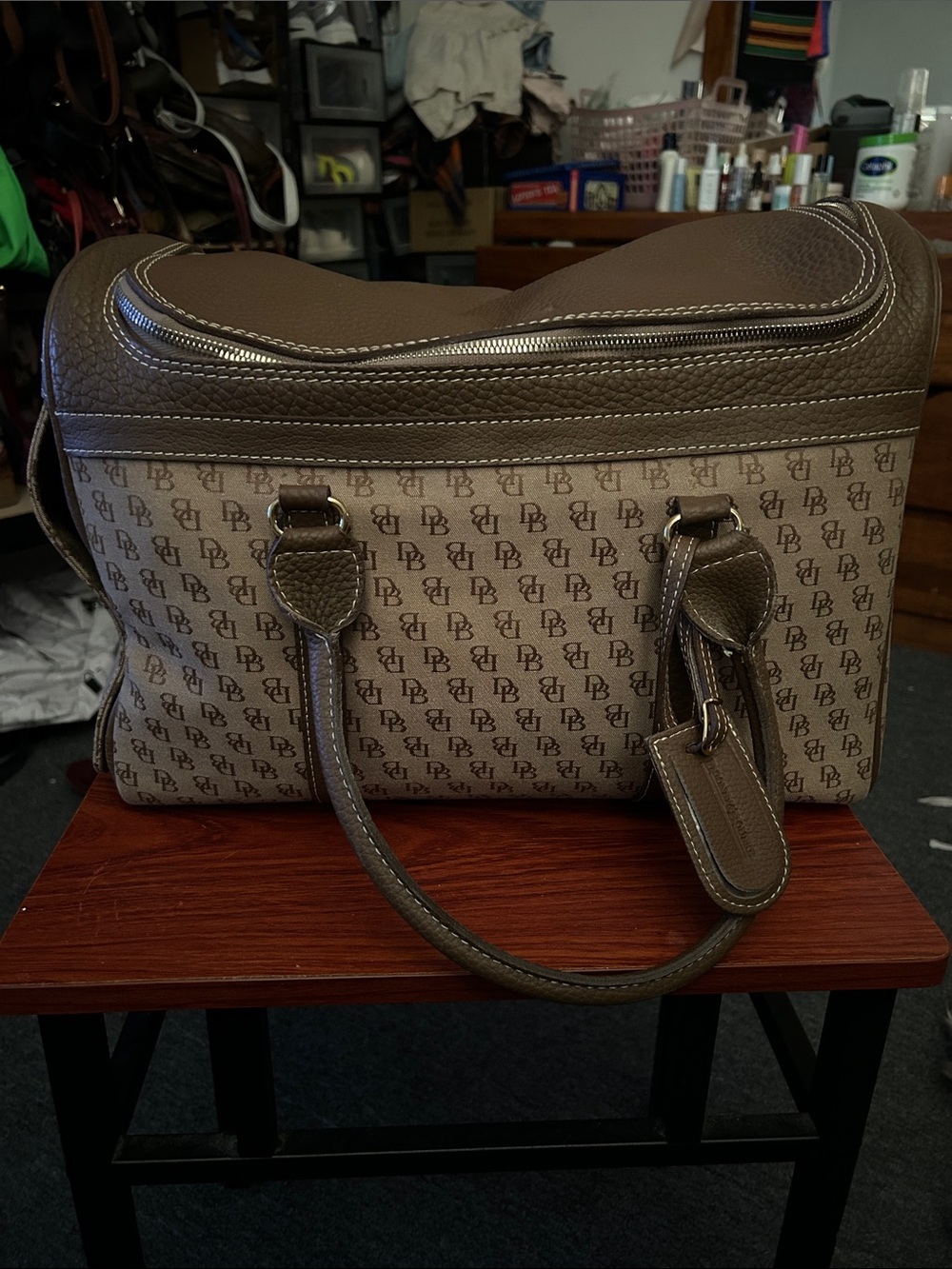 Dooney & Bourke Brown Monogram Backpack Satchel